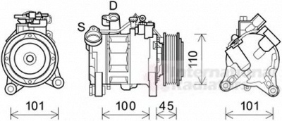 VAN WEZEL 0600k499 -  Компрессор, кондиционер